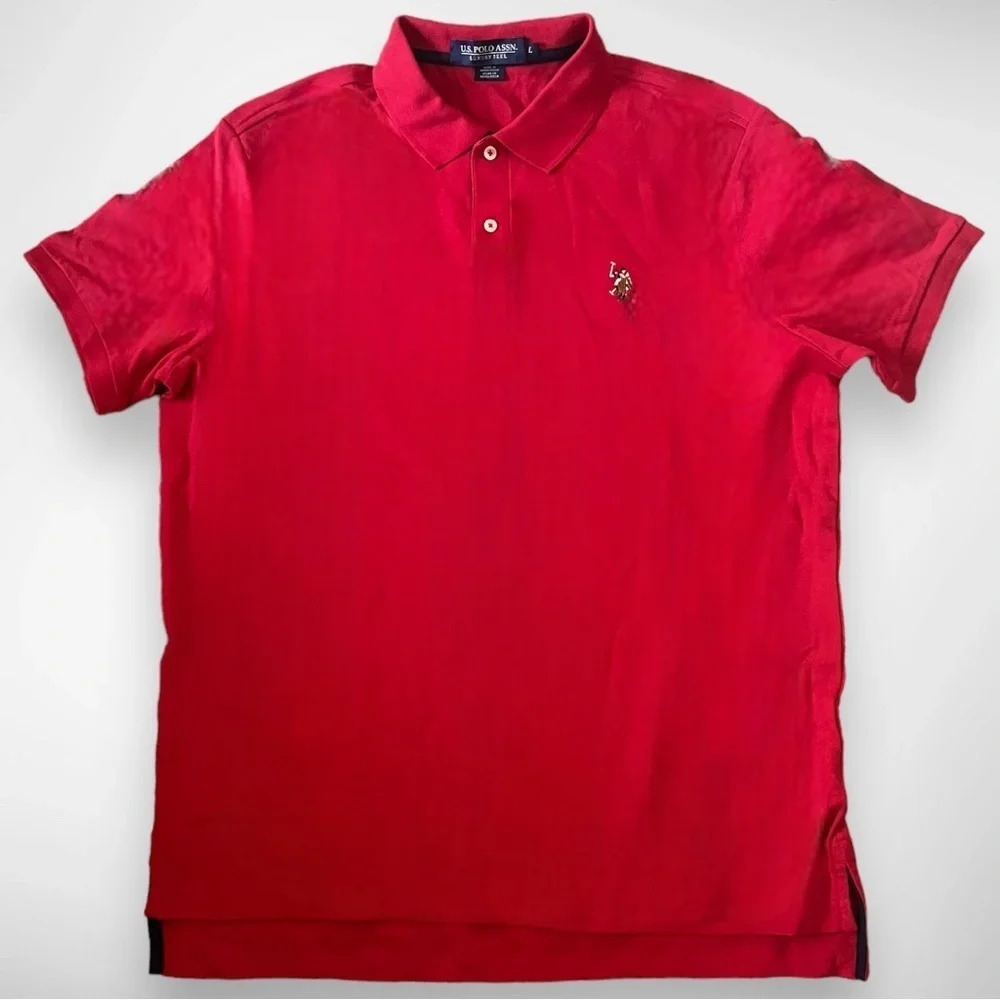 U.S. POLO ASSN. Men's Luxury Feel Short Sleeve Polo Shirt‎ Red Medium | NWT